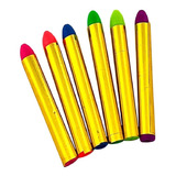 6 Crayones Luminosos Fluorescentes Maquillaje Pintura Neón