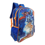 Mochila Costas Infantil Escolar Dragon Ball Super Clio Azul Cor Azul E Laranja