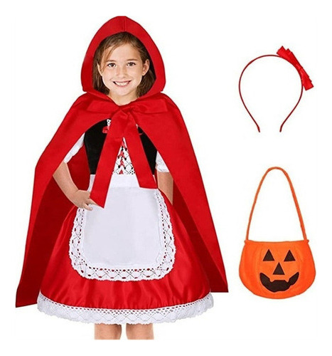 Disfraz De Caperucita Roja Para Niños Halloween Fiesta Fds