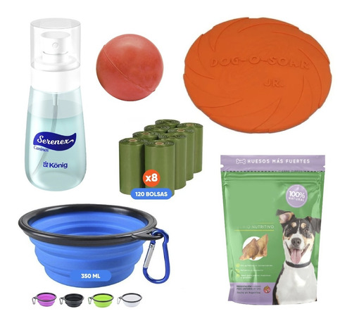 Kit Anti Stress Juguetes Perros Feromona Serenex Paseo Viaje