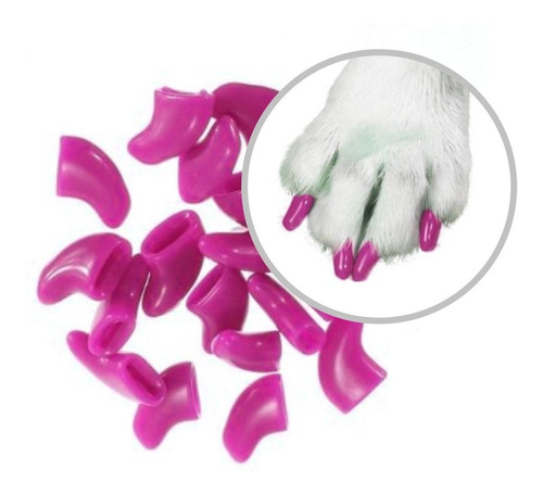 ¡ Protector De Uñas T. Xs Para Gatos  Fucsia Nails Caps !!