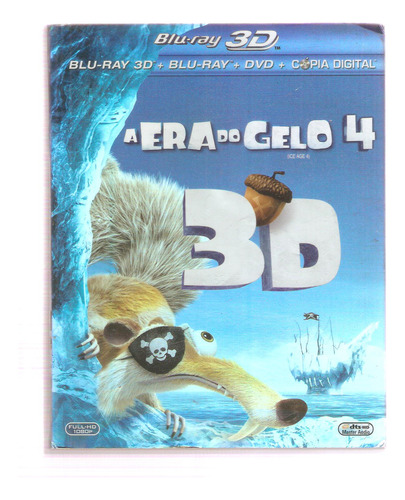 Blu-ray A Era Do Gelo 4 3d + Blu-ray + Dvd- Com Luva 