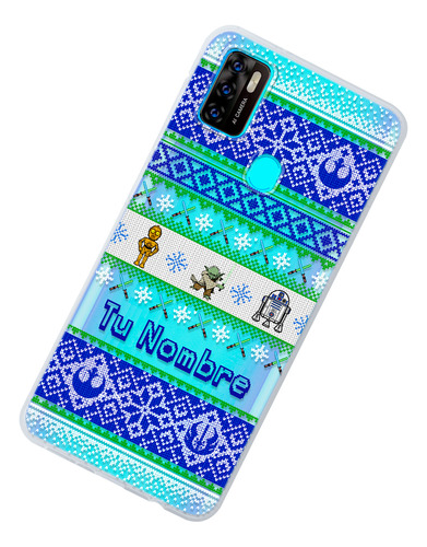 Funda Para Zte Jedi R2 Ugly Sweater Navidad Con Tu Nombre