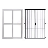 Puerta Balcon De 200x200 Vidrio Entero C/reja Hierro Del 12