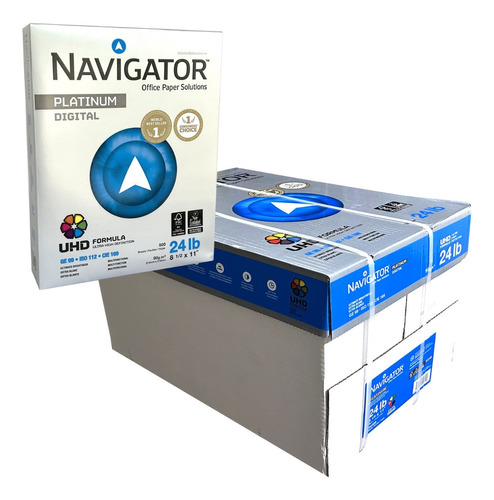 Caja Papel Bond Carta 90g Navigator Platinum Con 10 Paquetes