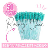 50 Cepillos Desechables Rosa Negro Fiusha Pestañas O Cejas