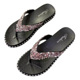 Sandalias Con Lentejuelas Brilla Chanclas Playa Mujer Moda