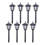 Combo X8 Farol Estaca Solar Led 8 Piezas Suelo Jardín Finca