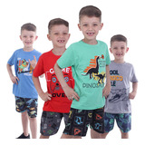 Conjuntos Verão De Menino Com 4 Shorts + 4 Camisas Infantil