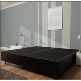 Base Box Universal Queen Bi-partido Suede Preto 158x198