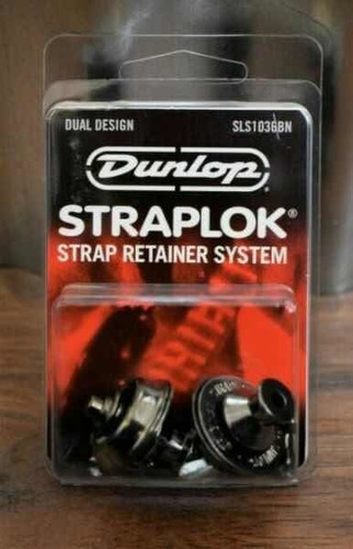 Straplock Dunlop Negro Para Guitarra Y Bajo