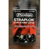 Straplock Dunlop Negro Para Guitarra Y Bajo