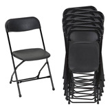 Set De 10 Sillas Plegables Para Eventos Color Negro Gardecor