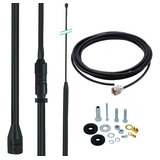 Antena Px Alongador 60cm Black Viuva Negra + Cabo 5,5m