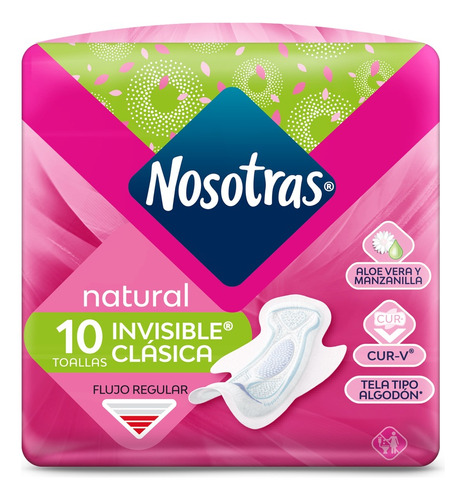 Toallas Nosotras Natural Invisible Cla - Und a $540