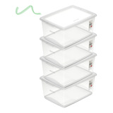 Kit 4 Caixa Organizadora 15l Ordene Design Moderno Cristal Cor Transparente