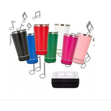Copo Musical Térmico Com Caixa De Som Bluetooth 420ml Hm Usb