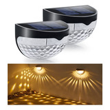 Pack 4 Aplique Foco Solar 6 Led Decoración Exterior Elegante