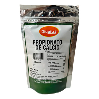 Propionato De Calcio Conservador Alimenticio 100 Gramos | MercadoLibre