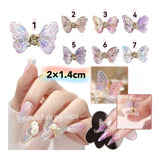 X3 Strass Mariposa 3d Deco Uñas Esculpidas Grande Colores