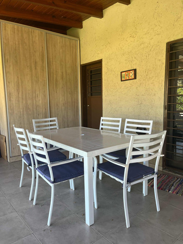 Juego De Mesa Y Sillones De Aluminio Blanco Para Galería