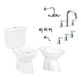 Inodoro Con Mochila Bidet Griferia Completo Peirano Adra