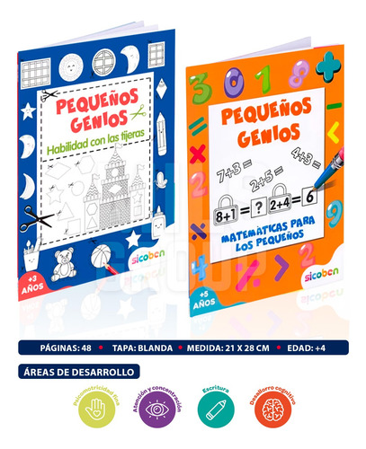 Set 2 Libros Pequeños Genios- Matemáticas Para Niños