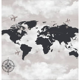 Papel Parede Decoração Mapa Rota Viagens Agência Turismo 1m²