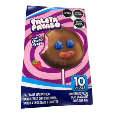 Paleta Payaso Sabor Choco Fresa 10pz 450g | MercadoLibre