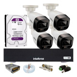 Kit Intelbras 4 Cameras 1220b Full Color Dvr 4ch 1tb Purple