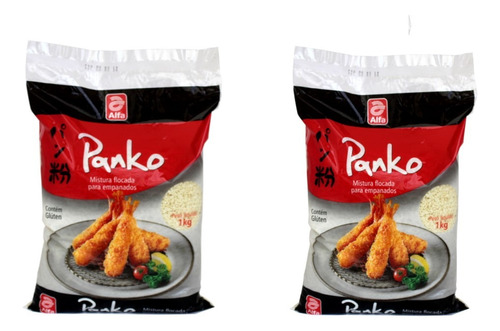 2 Unid Farinha Empanados, Sushi Hot Roll Panko Alfa 1kg Fx 