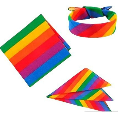 Pack 12 Unid Bandana Pañoleta 53x53 Cm Arcoiris