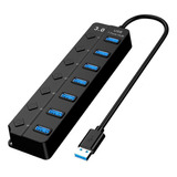 7 Puertos Usb 3.0 Hub Splitter Con Interruptor Independiente