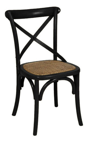 Cadeira De Jantar Boxbit Cross Kat M. Preta Assento / Rattan Cor Da Estrutura Da Cadeira Preto Cor Do Assento Palha