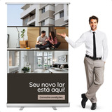 Porta Banner Roll Up 120 X 200cm Suporte Retrátil Com Bolsa