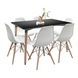 Kit 6 Sillas Eames Moderna Minimalista Sala Comedor 