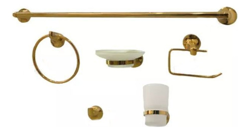 Set  Accesorios Para Baño Metálicos Color Oro Rosa De Lujo