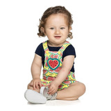 Conjunto Jardineira Infantil Feminino Melancias Elian