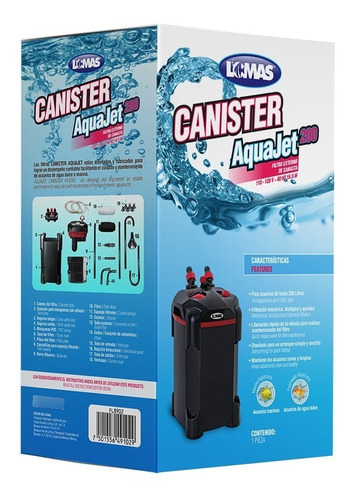 Filtro Canister Aquajet 200 Para 200 Litros Acuario Peces