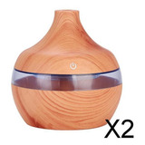 2xwood Grain Usb Led Difusor De Aceite Esencial Para El