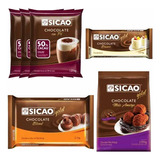 Kit Cesta 3 Chocolate Em Pó 50% 1kg + Chocolates Sicao Gold 