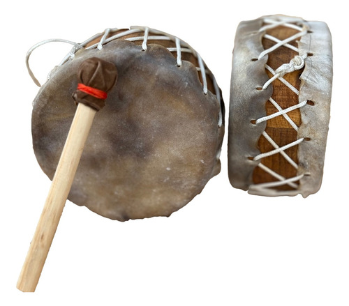 Tambor Chamanico Doble Parche De 25 Cm Ceremonias, Temazcal