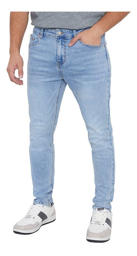 Jeans Hombre Fit Skinny Superflex Azul Medio Corona