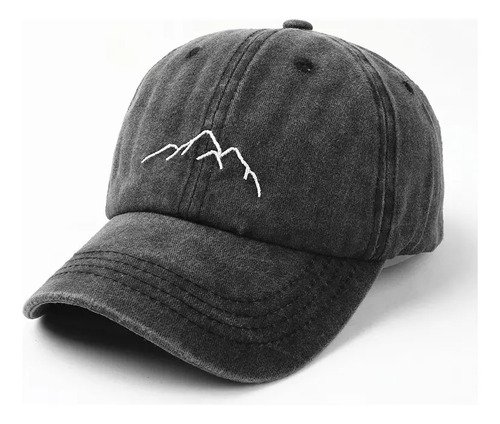 Gorra Ajustable De Algodón Con Bordado De Montaña