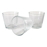 Kit 3 Vasos Copos Em Vidro Transparente Pequenos Decorativos
