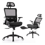 Silla De Oficina De Malla Ergonómica Con Reposapiés, Silla D