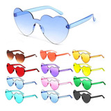 ¡ Gafas Fashion Party De Corazón Sol Rimless Moda Colores !! Lente Celeste Varilla Multicolor Armazón Multicolor