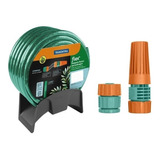 Mangueira Jardim 15m Kit Esguicho Suporte Engate Tramontina