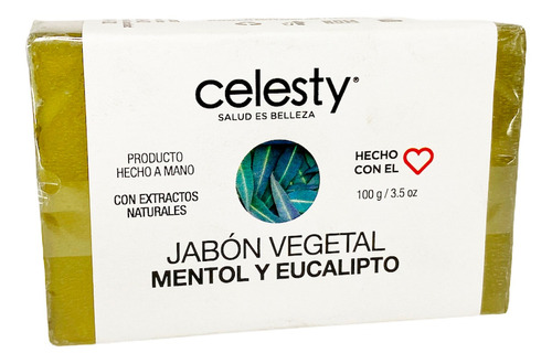 Kit 50 Pzs Jabón Vegetal Mentol Y Eucalipto 100g Glicerina