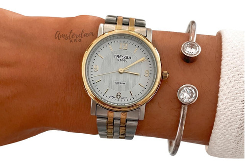 Reloj Tressa Dama Mod Leeds Combinado Sumergible Garantia 